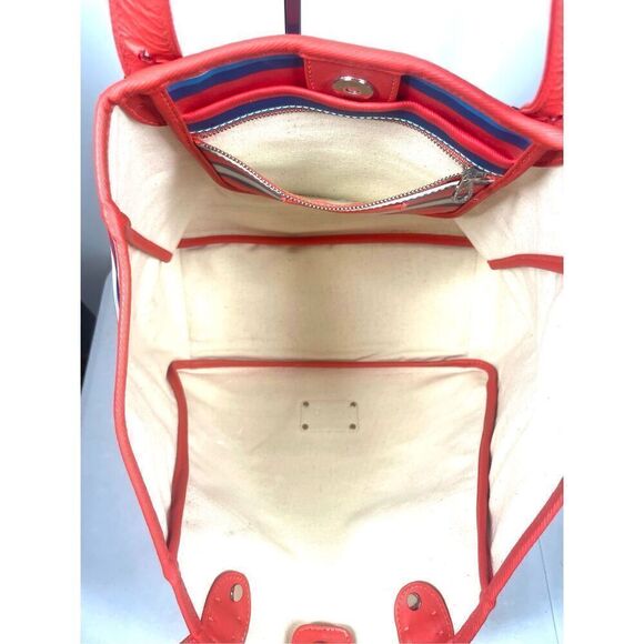 Marc Jacobs Workwear Coated Canvas Striped Tote ~ Red White Blue - Picture 7 of 8